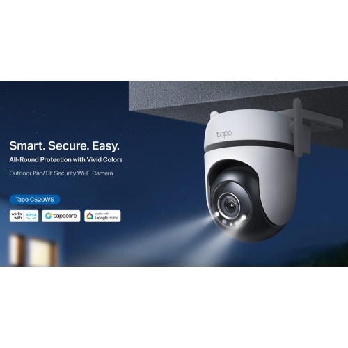 TP-LINK smart κάμερα Tapo C520WS, 2K, WiFi, PTZ, IP66, V2.0