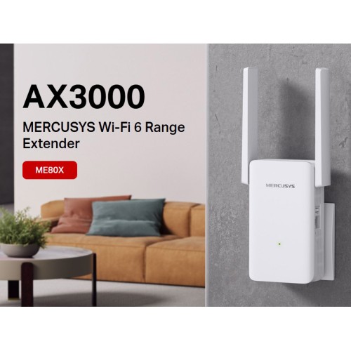 MERCUSYS range extender ME80X, WiFi 6, 3000Mbps AX3000, V1.0