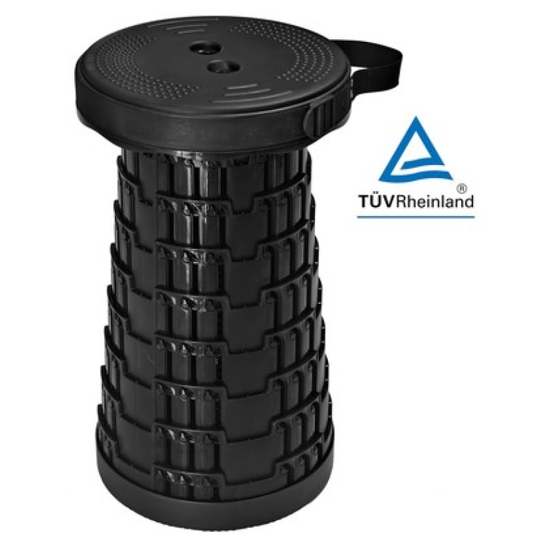 HOME USE πτυσσόμενο καρεκλάκι HUH-0262 με μαξιλάρι, αντοχή έως 250kg, 25.5x45.5cm, μαύρο