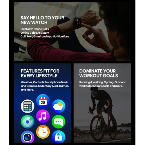 ZEBLAZE smartwatch Btalk 3 Plus, heart rate, 1.39