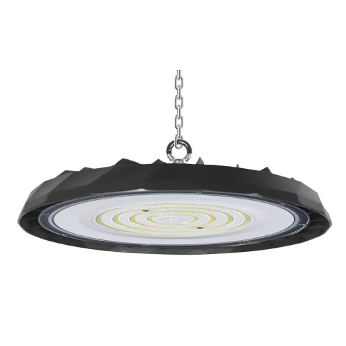 POWERTECH LED φωτιστικό καμπάνα PT-1557, 100W, 6500K, Φ30x4cm, IP65, μαύρο