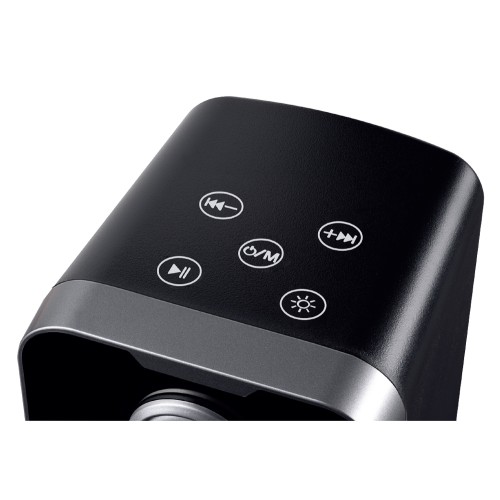 POWERTECH ηχεία PT-1575 με RGB φωτισμό, 2x 5W, Bluetooth & USB/USB-C, μαύρα