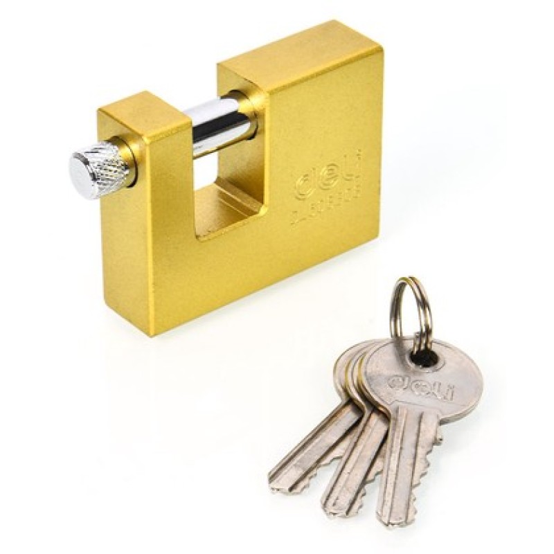 DELI λουκέτο τάκου με κλειδί DL508308, heavy duty, 80mm