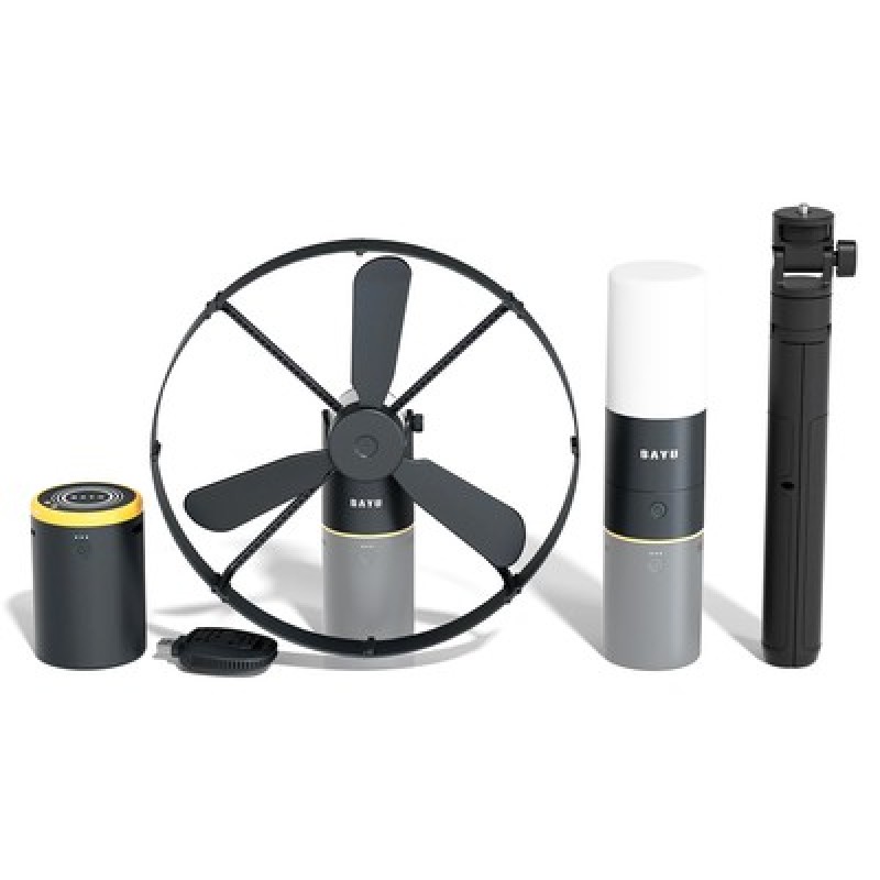 BAYU camping kit με powerbank/ανεμιστήρα/φωτιστικό/συσκευή για κουνούπια C-Pro