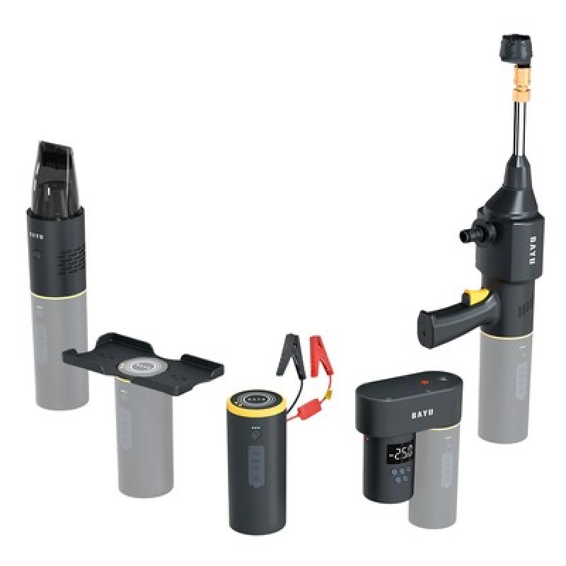 BAYU car kit με εκκινητής μπαταρίας/συμπιεστής αέρος/πιστόλι πλυσίματος/σκουπάκι αυτοκινήτου E-Pro C