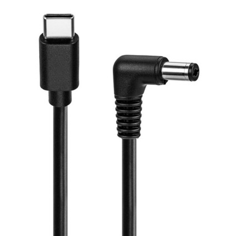POWERTECH καλώδιο τροφοδοσίας USB-C σε DC CAB-UC098, 5.5x2.1mm, 0.5m, μαύρο
