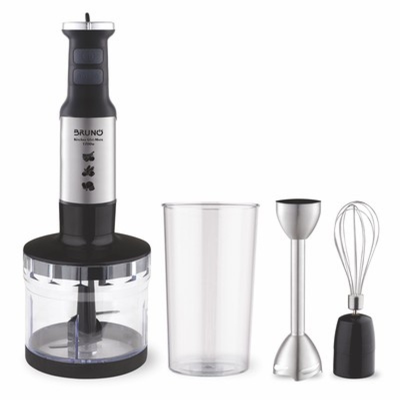 BRUNO ραβδομπλέντερ BRN-0250, 1700W Σετ 3 σε 1, ρυθμιζόμενη ταχύτητα, 4 λεπίδες, inox-μαύρο