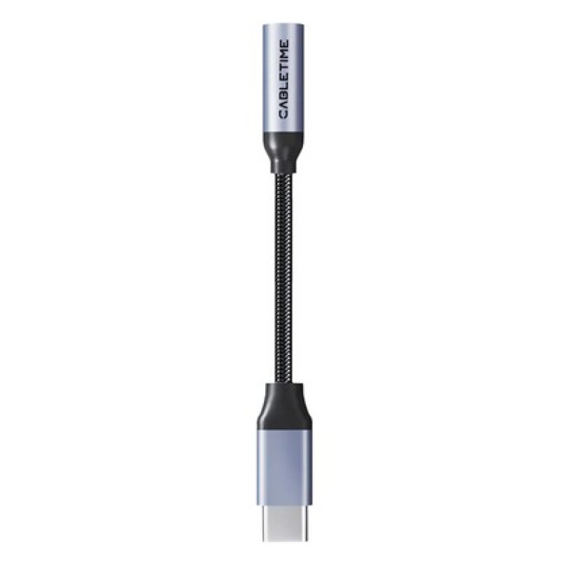 CABLETIME αντάπτορας USB-C σε 3.5mm CT-CMAUF-AG, γκρι