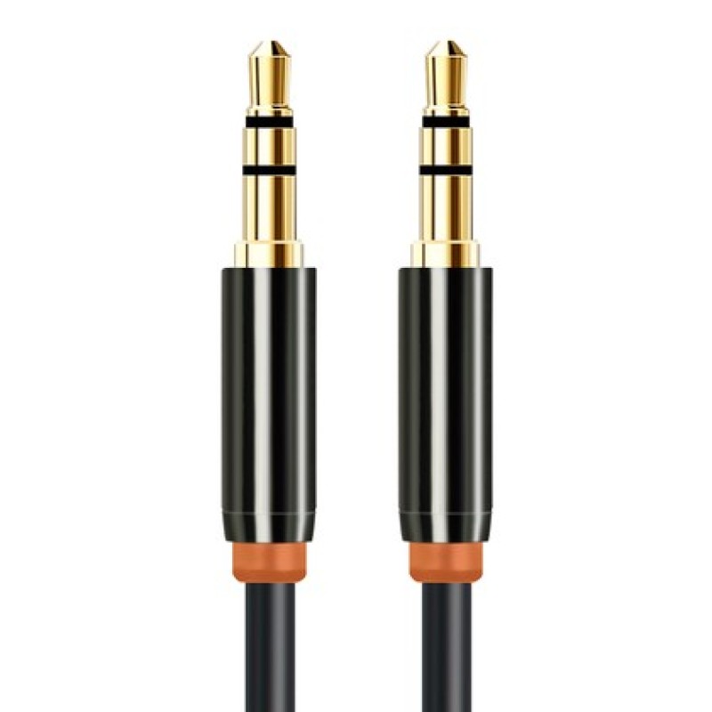 CABLETIME καλώδιο ήχου 3.5mm CT-AV311-P11G, gold plated, 0.5m, μαύρο