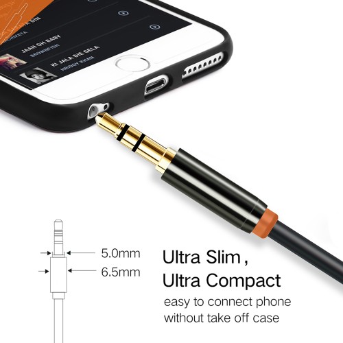 CABLETIME καλώδιο ήχου 3.5mm CT-AV311-P11G, gold plated, 1m, μαύρο