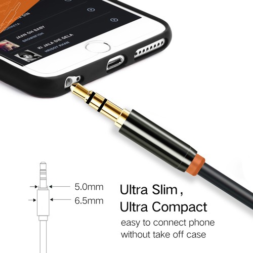 CABLETIME καλώδιο προέκτασης ήχου 3.5mm CT-AV311-P11FG, gold plated, 0.5m, μαύρο