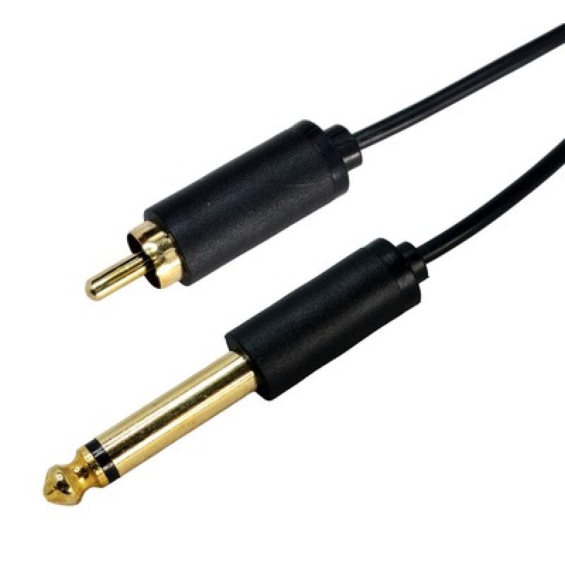 CABLETIME καλώδιο ήχου 6.35mm σε RCA AV323-11RCAG, 1.8m, μαύρο