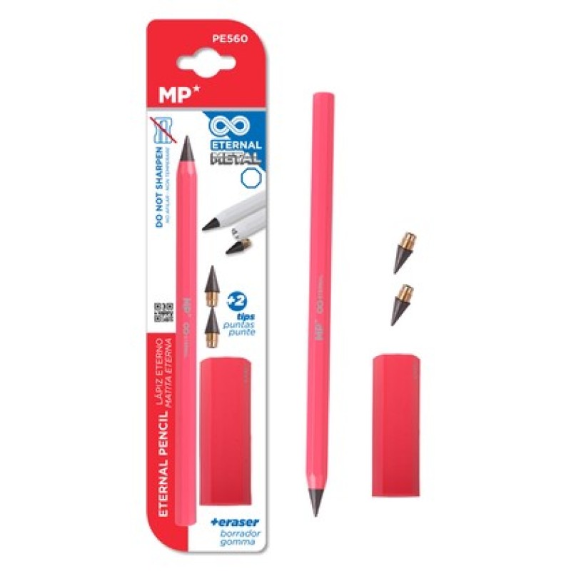 MP eternal μολύβι PE560 με γόμα & 2x ανταλλακτικές μύτες, ροζ