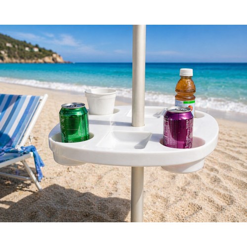 BRUNO τραπεζάκι για ομπρέλα θαλάσσης BRN-0290, λευκό