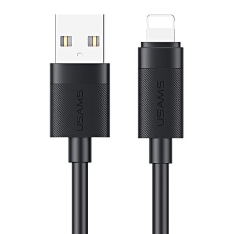 USAMS καλώδιο Lightning σε USB SJ778, 2.4A, 480Mbps, 1m, μαύρο