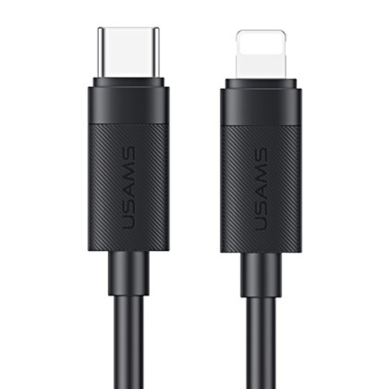 USAMS καλώδιο Lightning σε USB-C SJ781, 30W, 480Mbps, 1m, μαύρο