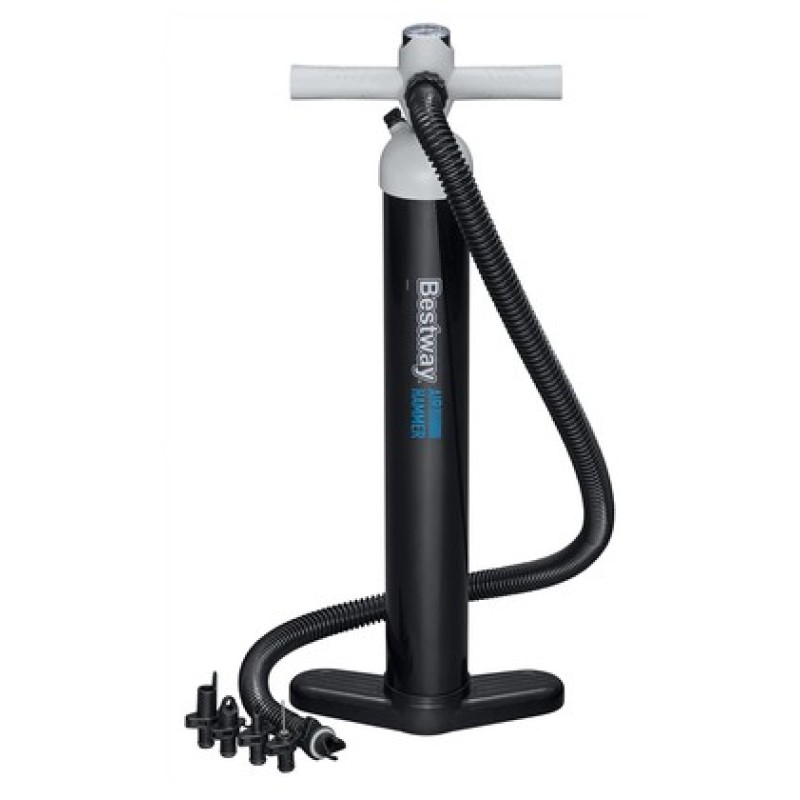 BESTWAY τρόμπα χειρός 62227 με μανόμετρο, 1.8/3.45lt, 7/23PSI, μαύρη