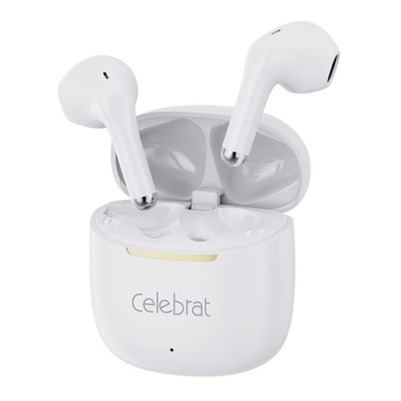 CELEBRAT earphones με θήκη φόρτισης W79, True Wireless, 13mm, 30/300mAh, λευκά