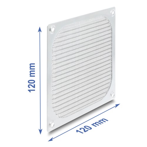 DELOCK σχάρα για 120mm ανεμιστήρα 67458 με φίλτρο σκόνης, μεταλλική, ασημί