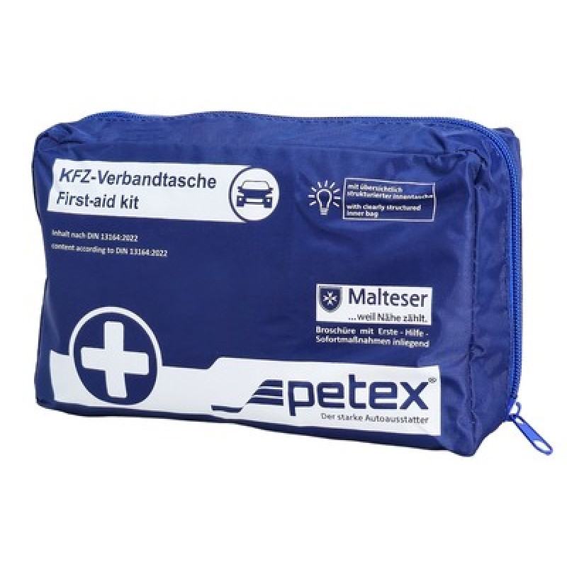 PETEX kit πρώτων βοηθειών για οχήματα 43930005, DIN 13164-2022, μπλε
