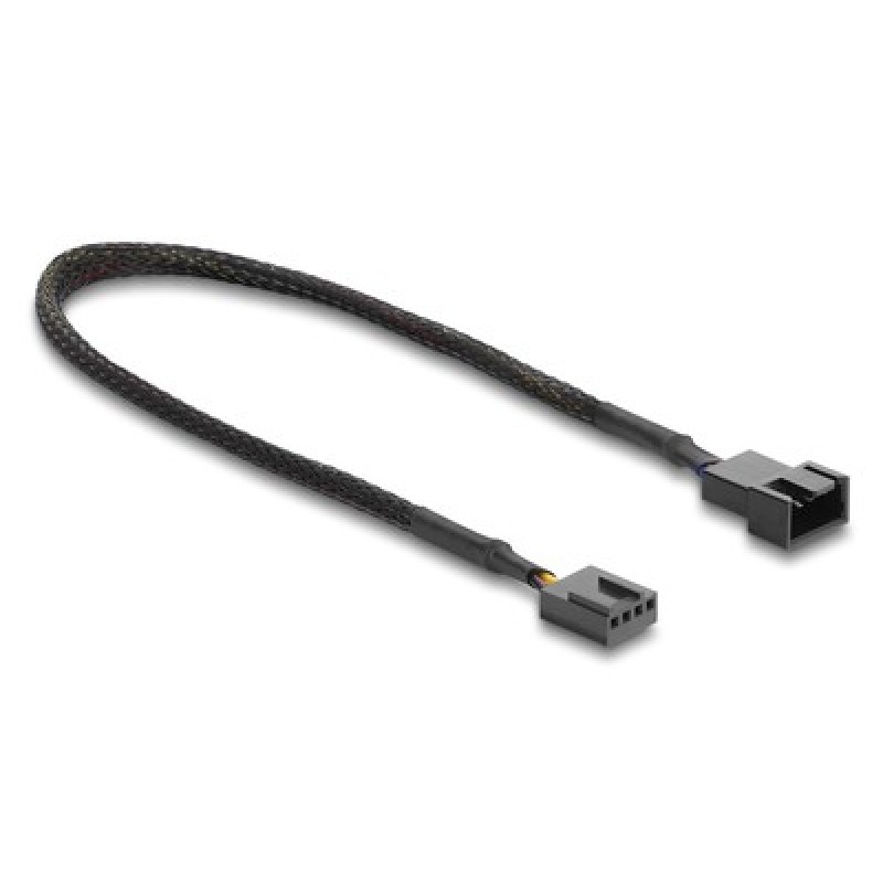DELOCK καλώδιο προέκτασης 4pin PWM 91360 για ανεμιστήρες, 30cm, μαύρο