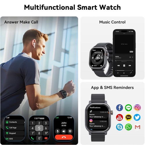 KOSPET smartwatch Pulse, heart rate, 1.96