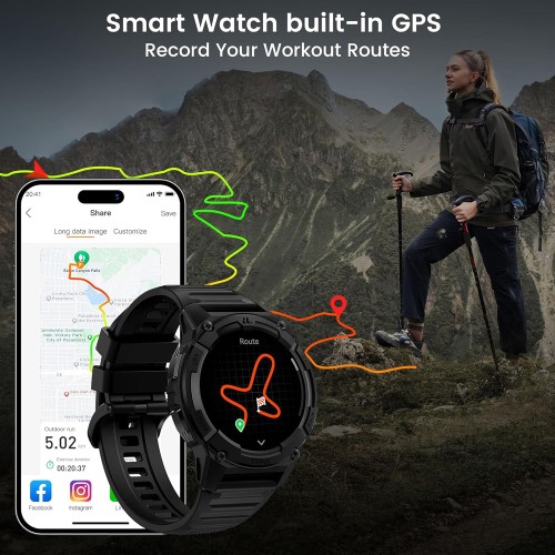 KOSPET smartwatch TANK S2, heart rate, 1.32