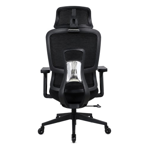 POWERTECH καρέκλα γραφείου PT-1633 με μπράτσα και ανάκλιση, ρυθμιζόμενο ύψος, μαύρη