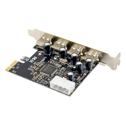 POWERTECH κάρτα επέκτασης PCIe σε 4x USB 2.0 ST622, 480Mbps, ASIX MCS9990