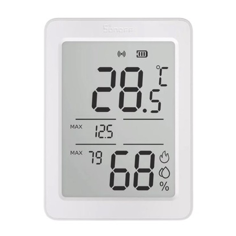 SONOFF smart θερμόμετρο & υγρασιόμετρο AirGuard TH, έως 60°C, ZigBee 3.0 & Bluetooth, λευκό