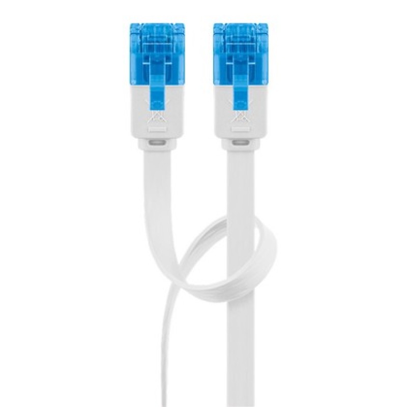 GOOBAY καλώδιο δικτύου 96314, CAT 6A U/UTP, flat, 500MHz, Copper, 1m, λευκό