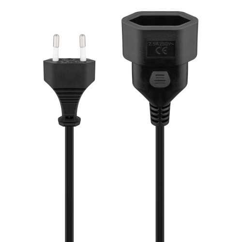 GOOBAY μπαλαντέζα προέκταση ρεύματος 50510, Europlug, 2x 0.75mm², 5m, μαύρη