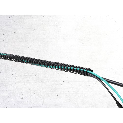 DELOCK κανάλι καλωδίων 22075 με αυτοκόλλητο, εύκαμπτο, 25x26mm, 50cm, μαύρο