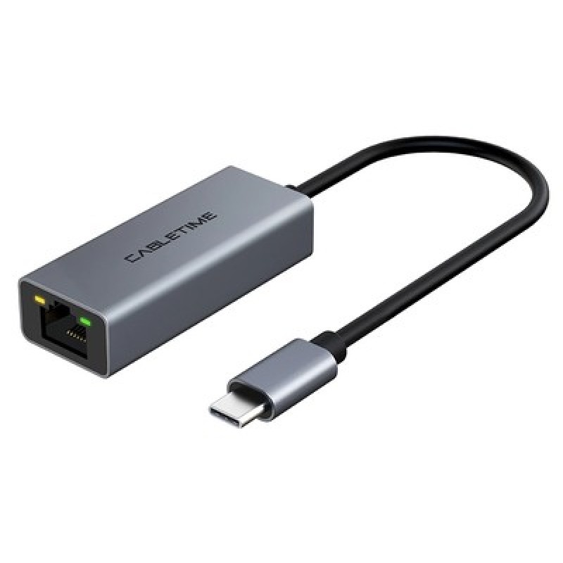 CT-CML100-AG CABLETIME αντάπτορας δικτύου CT-CML100, USB-C, 100Mbps Ethernet, γκρι