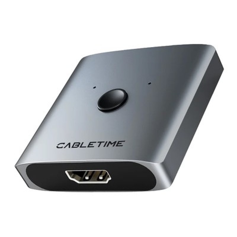 CABLETIME HDMI switch CT-HS4K-2G, 2 σε 1, 4K/60Hz, bidirectional, γκρι