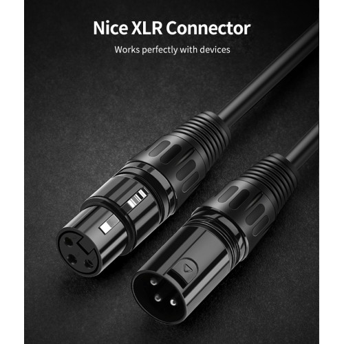 CABLETIME καλώδιο μικροφώνου XLR AV350-11B24, 3-pin, 24AWG, 10m, μαύρο