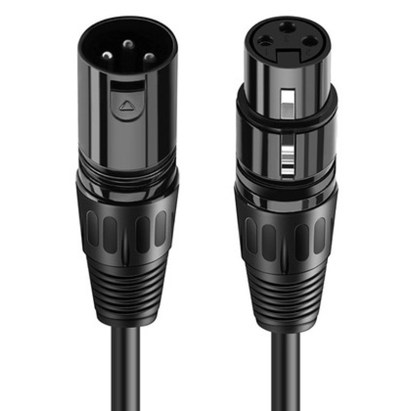 CABLETIME καλώδιο μικροφώνου XLR AV350-11B24, 3-pin, 24AWG, 10m, μαύρο