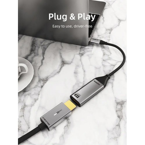 CABLETIME αντάπτορας USB-C σε HDMI CT-C160-PU31-CMHDFN1, 4K/60Hz, 0.15m, μαύρος