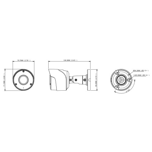 POWERTECH υβριδική κάμερα CCTV PT-1588 με μικρόφωνο & υπέρυθρα, 5MP, 2.8mm, IP66