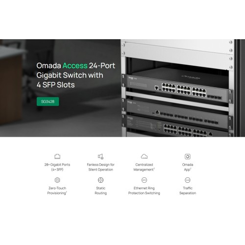 TP-LINK Omada access switch TL-SG3428, 24-Port Gigabit, 4x SFP, V2.40