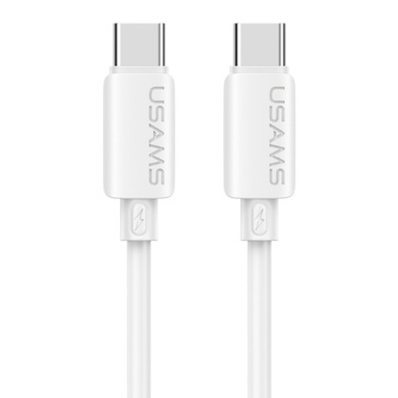 USAMS καλώδιο USB-C SJ787, σιλικόνης, 60W, 480Mbps, 1m, λευκό