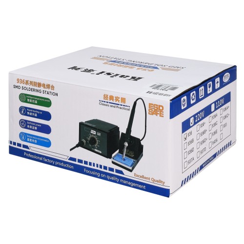 KAISI σταθμός συγκόλλησης 936 με κολλητήρι, 60W, 200~480°C