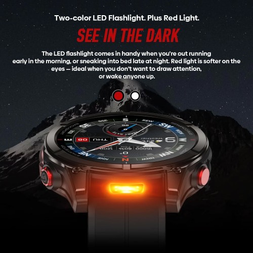 ZEBLAZE smartwatch Stratos 4 Pro με φακό, heart rate, 1.43