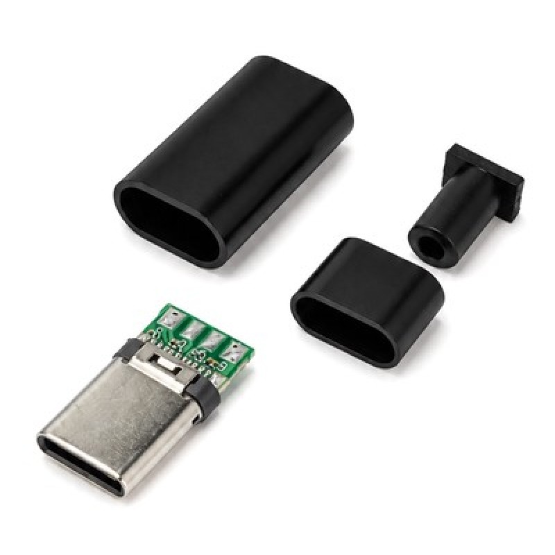 POWERTECH βύσμα USB-C CAB-UC105, 480Mbps, μαύρο