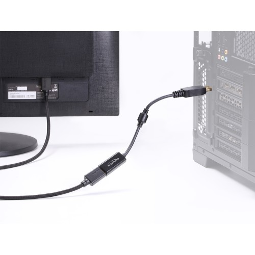 DELOCK αντάπτορας DisplayPort σε HDMI 63006, 4K/60Hz, active, μαύρος