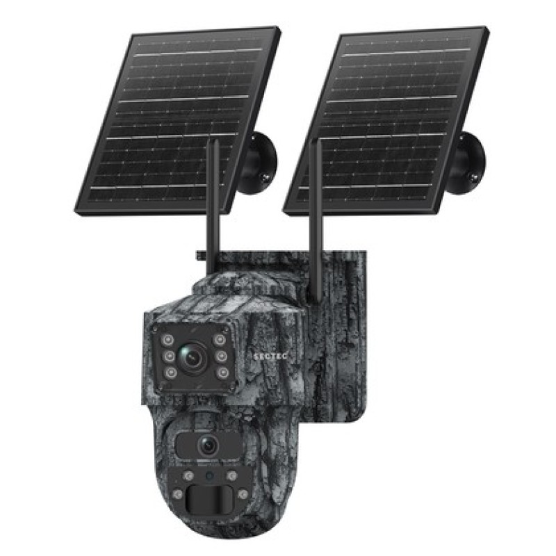 SECTEC smart ηλιακή κάμερα κυνηγού ST-537-6MAOV-4G-EU-G, dual lens, 3MP, 4G, SD, PTZ, IP66