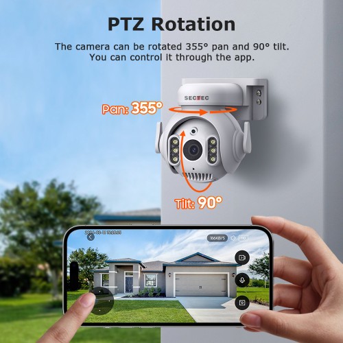 SECTEC smart κάμερα ST-515C-5MTY, 5MP, WiFi, SD, PTZ, IP65