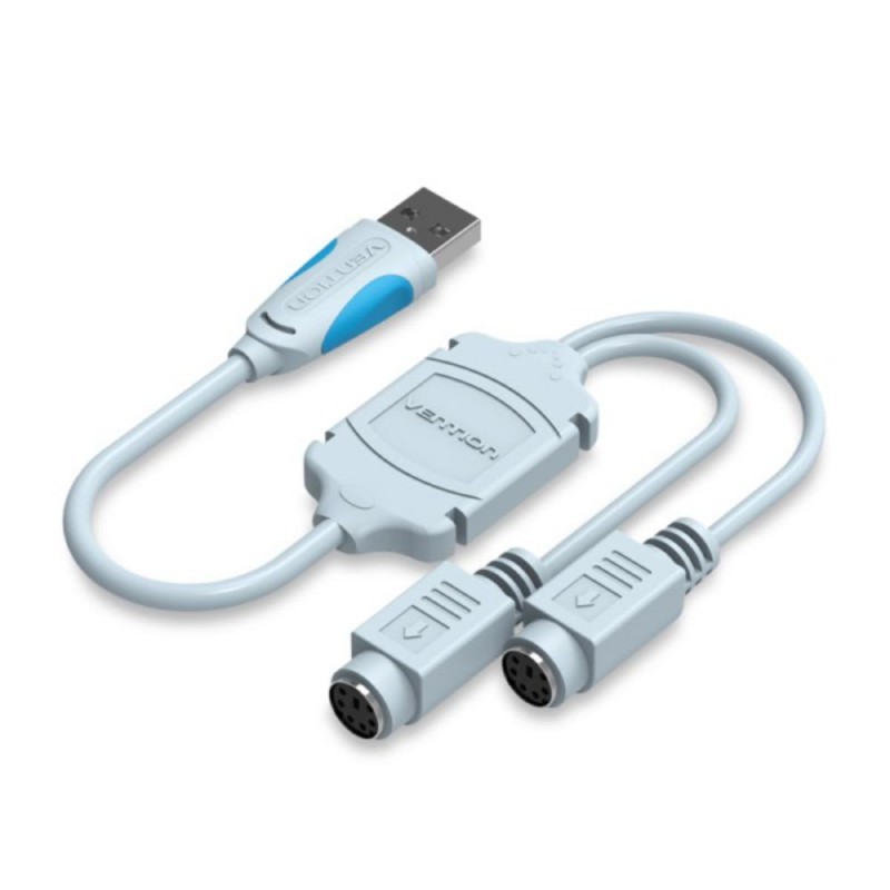 VENTION USB2.0 to Dual PS/2 Adapter Cable 0.3M Blue (VAS-C03-S) (VENVAS-C03-S)