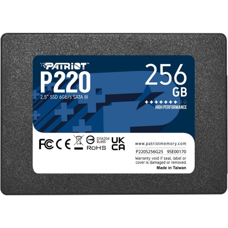 Patriot P220 256 GB Black SATA III 6 Gb/s 25