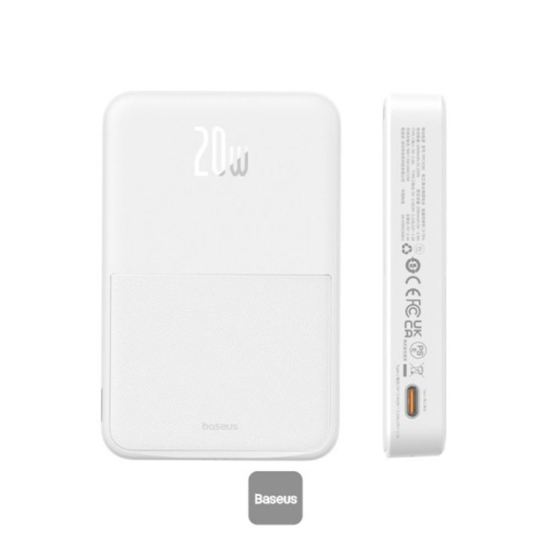 Baseus Powerbank MagPro Magnetic 5000mAh 20W, MagSafe (white) (P10064101223-00) (BASP10064101223-00)